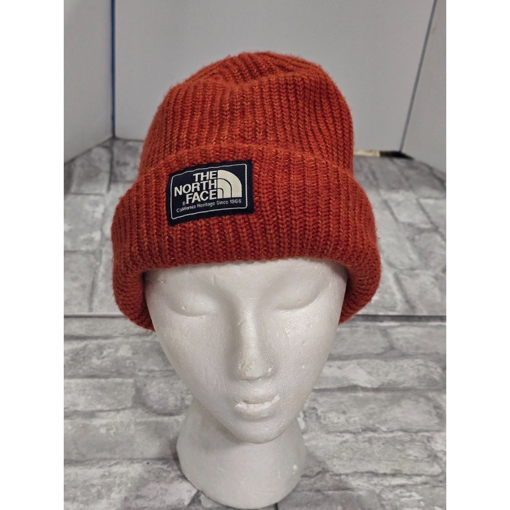 The North Face Salty Lined Rib Beanie Burnt Umber One Size Unisex Acrylic Cotton